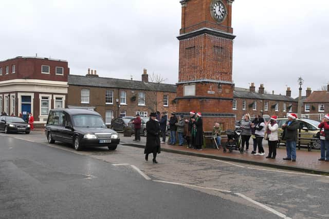 The funeral procession through Wainfleet.