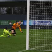 United v Chester match action. Photo: Oliver Atkin