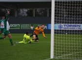 United v Chester match action. Photo: Oliver Atkin
