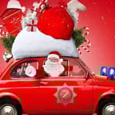 Sleaford firefighters' drive through Santa's Grotto. EMN-201214-112242001