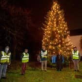 Horncastle Mayor Fiona Martin and members of the Tree of Light committee at the official switch on Photo John Aron Photography