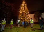 Horncastle Mayor Fiona Martin and members of the Tree of Light committee at the official switch on Photo John Aron Photography