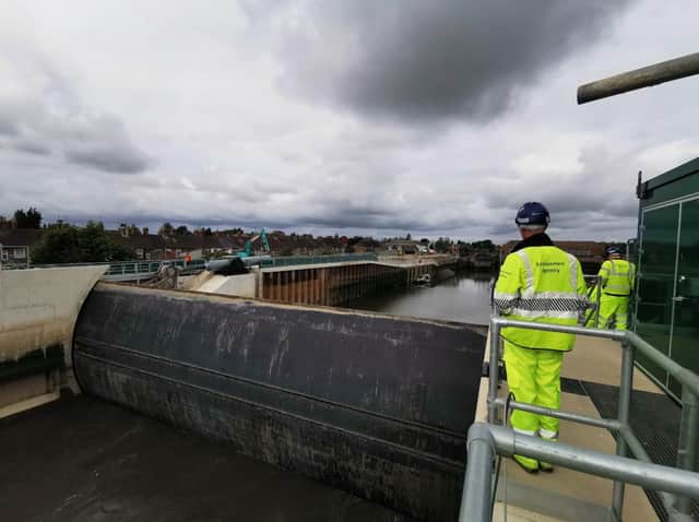 A test closure of the barrier earlier this year