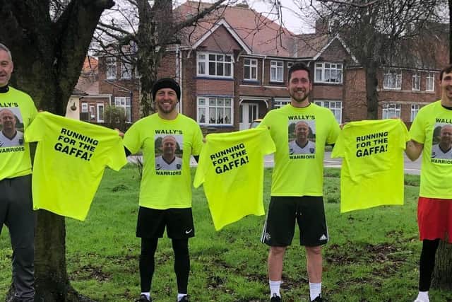 Pictured are Wally’s Warriors Paul Watts, Mark Hallam, Kurt Crossley and Ben Davison, who played under him at both Skegness and Louth.