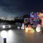 Santa's drive-through grotto at Sleaford fire station, for Firefighters Charity. EMN-201217-180038001