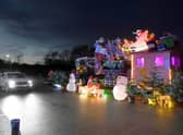 Santa's drive-through grotto at Sleaford fire station, for Firefighters Charity. EMN-201217-180038001