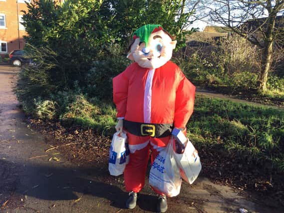 The secret Santa Elf has been spreading cheer in Louth, Horncastle and Skegness.