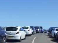 A heatwave brought thousands of visitors to the coast in August, blocking roads in Anderby Creek.