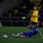 Connor Dimaio in action at the Jakemans Community Stadium. Photo: Oliver Atkin