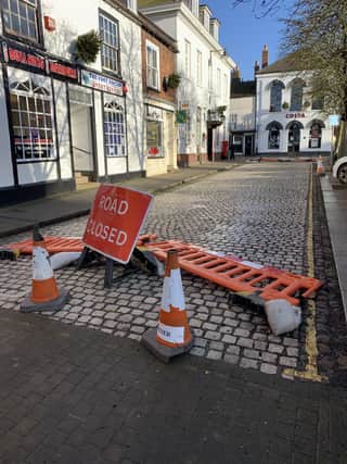 Current barriers in Market Place.