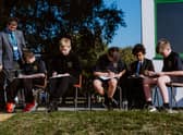 Socially distanced learning outdoors at Banovallum School.