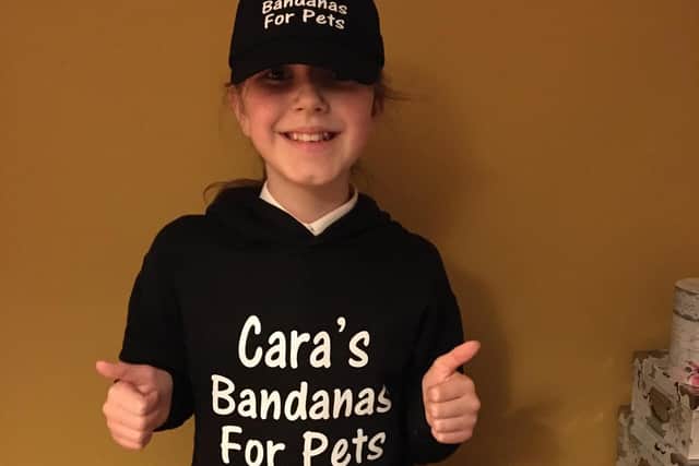 Cara Marshall has started her own business making bandanas for pets.
