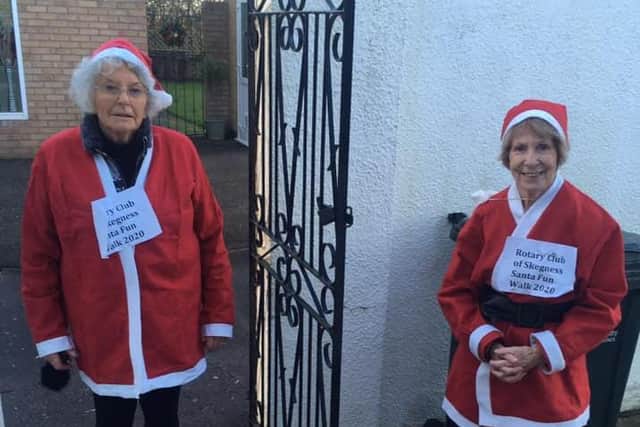 The reigning ‘Queen of the Santa Fun Run’ with Di Stephenson just after finishing her 5k.
