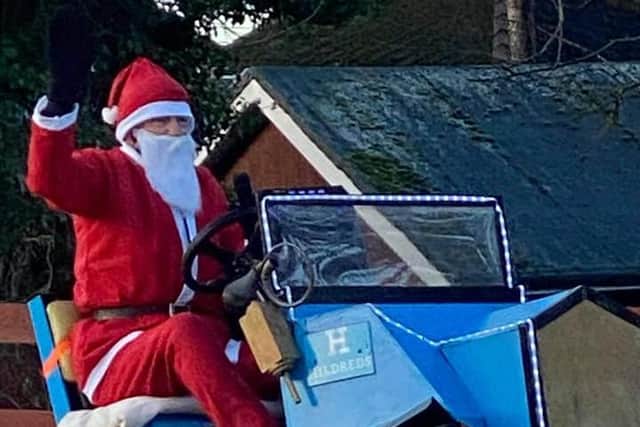 Ho, ho, ho... here comes Santa.