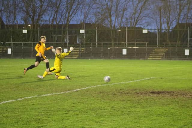 Scoring at Farsley. Photo: Oliver Atkin