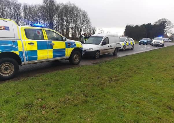 Sleaford officers stop and arrest a wanted man and an illegal driver. EMN-201229-113745001