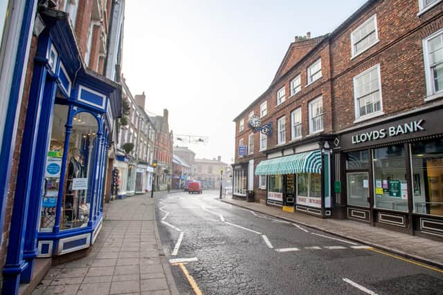The photograph that speaks a thousand words: Horncastle High Street is deserted on what is usually a busy Thursday morning. Photo: John Aron