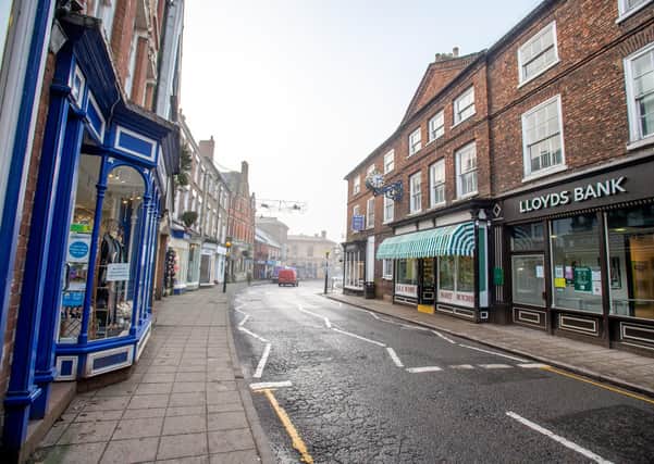 The photograph that speaks a thousand words: Horncastle High Street is deserted on what is usually a busy Thursday morning. Photo: John Aron
