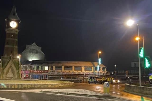 The Clock Tower as 2021 dawns in Skegness.