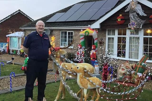 Steve Hannibal with some of his seasonal display