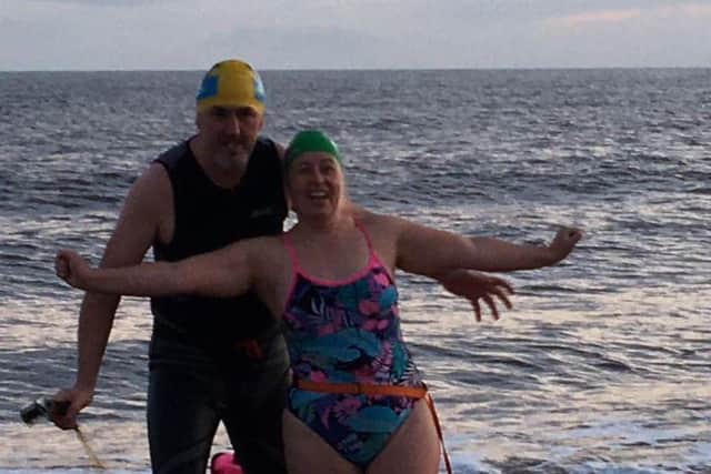 This picture of New Year swimmers in Skegness was posted by Amber Spiers.
