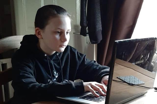 Avah-Mae Law of Wainfleet Magdalen School starting lessons at home.