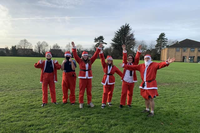 Another scene from the Santa Run fundraiser ...