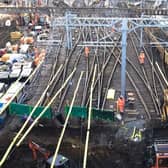 Around 1,000 workers were delivering the vital improvements at King's Cross station, including rerouting a sewer. EMN-210601-171705001