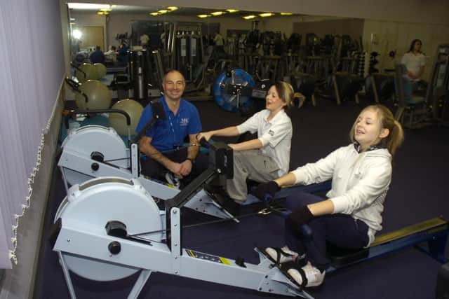 Pictured (from left) head of PE Barry Delve with Emily Harriss, 13, and Emily Butler, 12.