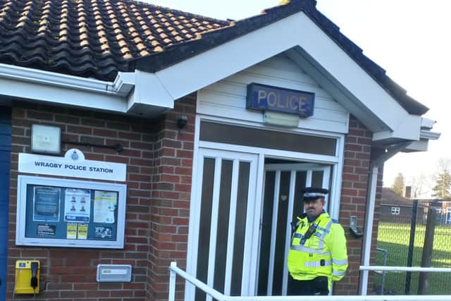 Covering the local area: PSCO Wass outside Wragby Police Station