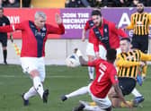 Frank Mulhern scores in last seasons clash in Boston. Photo: Eric Brown