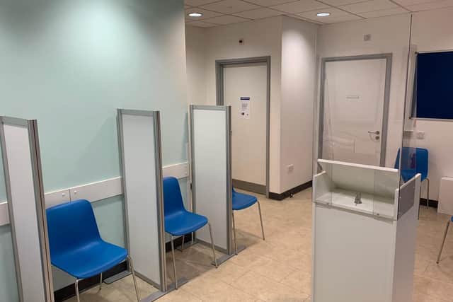 A covid vaccination facility at Boots pharmacy in Halifax. EMN-211001-115945001