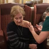Ashdene care home residents receiving their Covid vaccinations today (Saturday). EMN-210901-181815001
