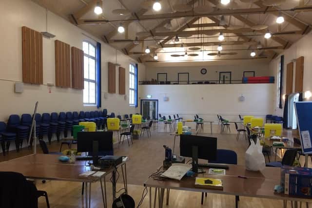 The Franklin Hall in Spilsby ready for the vaccination rollout.