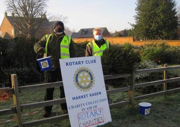 Rotarians Neil Taylor and Harold Bates on the final day for drop offs