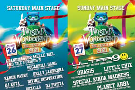 The Main Stage line-ups for the Twisted Wonderland festival.