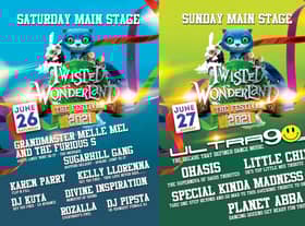 The Main Stage line-ups for the Twisted Wonderland festival.