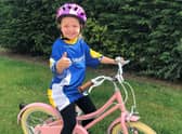Millie Blagdon, supporting the Hospice’s ‘On Yer Bike’ fundraiser.