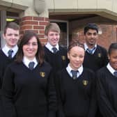 Tapping into the European market ... Pictured (back, fromleft) Jack Boyfield, 17, of Fishtoft, Edward Spenceley, 16, of Donington, Krishna Ramana, 17, of Boston, and Giorgio Kerman-Fiore, 16, of Boston, (front) Evie Kerman-Fiore, 17, of Boston, Biancha-Jade Pennington, 16, of Boston, Naomi Omokhodion, 17, of Sibsey, and Lucy Kerrigan, 16, of Boston.