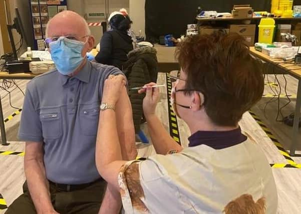 Advanced nurse practitioner, Jane Spence, administering a Covid-19 vaccine last week.