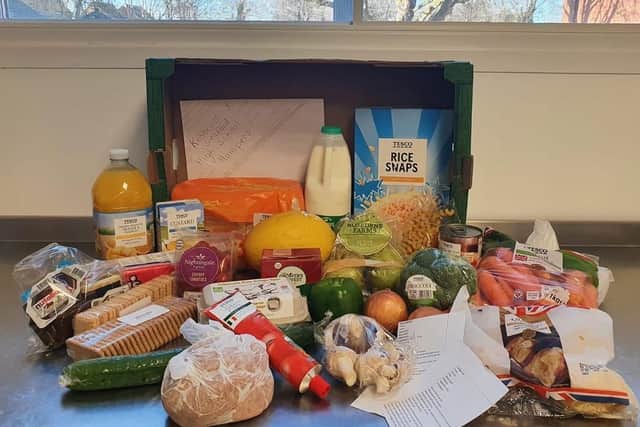 A week of healthy meals. An example of a food hamper sent out by Kesteven and Sleaford High School. EMN-210116-135033001