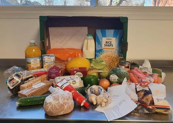 A week of healthy meals. An example of a food hamper sent out by Kesteven and Sleaford High School. EMN-210116-135033001