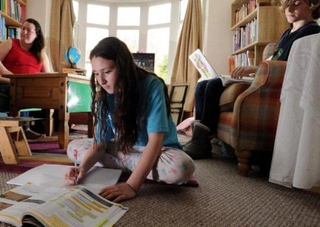 Privacy is not always possible when it comes to online schooling at home.