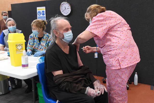 A Lincolnshire resident receiving his Covid-19 vaccination.