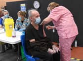 A Lincolnshire resident receiving his Covid-19 vaccination.