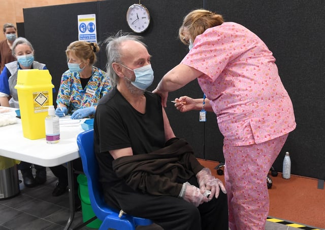 A Lincolnshire resident receiving his Covid-19 vaccination.