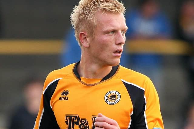 Jordan Burrow on loan at Boston from Chesterfield in 2011.