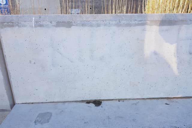 'Kill the police' before it was completely removed from the wall.