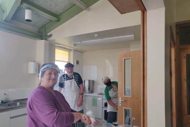 Volunteers were able to use the kitchen for the community cafe.