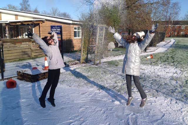 Pupils enjoyed a snow day on Monday